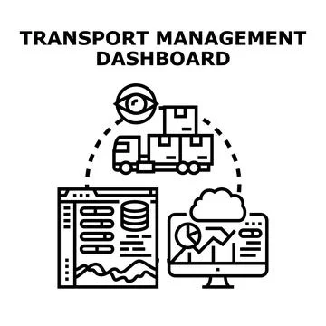 Transport management dashboard optimizing logistics supply chain Stock Illustration