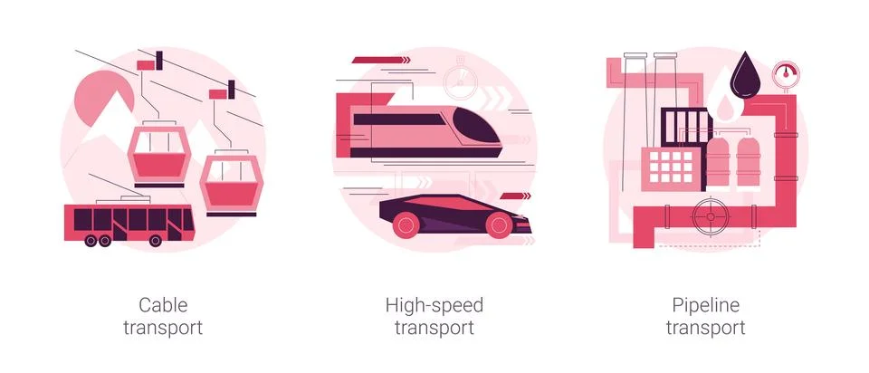 Transport modes abstract concept vector illustrations. 스톡 일러스트