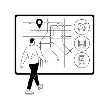 Transport network abstract concept vector illustration. Stock Illustration