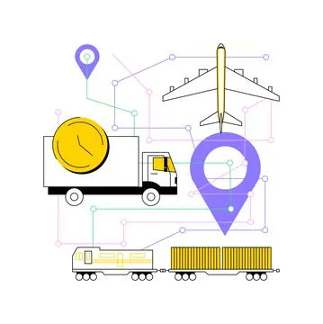 Transport network abstract concept vector illustration. Stock Illustration