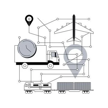Transport network abstract concept vector illustration. 스톡 일러스트