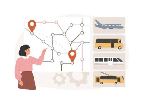 Transport network isolated concept vector illustration. Ilustración de archivo