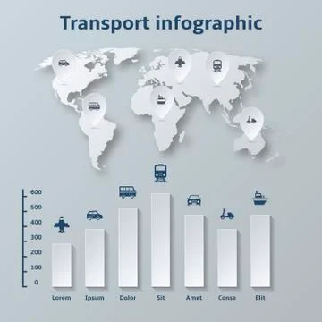 Transport paper infographics elements Ilustración de archivo