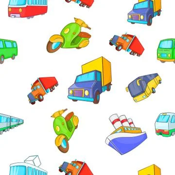 Transport pattern, cartoon style Illustrazione stock