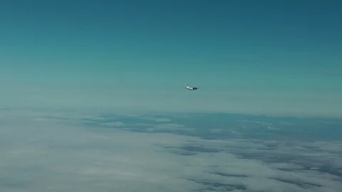 Transport plane in flight Stock Footage 70346392