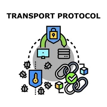Transport protocol concept illustrating secure data flow Stock Illustration