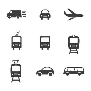 Transport set icons Stock Illustration