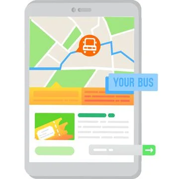 Transport tracker app icon, bus tracking vector Stock Illustration