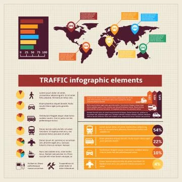 Transport traffic infographics elements Ilustración de archivo