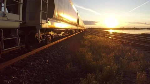 Transport train in a cargo yard Stock Footage 53727754