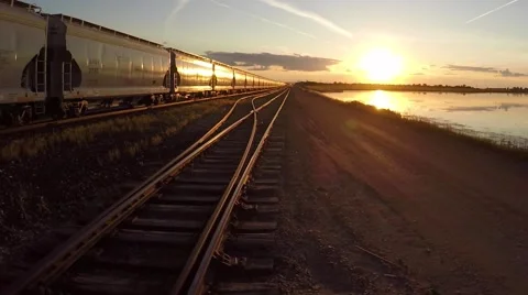 Transport train in a cargo yard Stock Footage 54066578