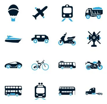 Transport types icons set Stock Illustration