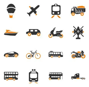 Transport types icons set Stock Illustration