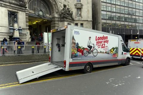 Transport Van for Shared Bicycles Stock Photos