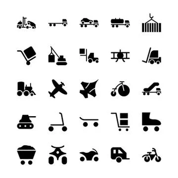 Transport Vector Icons Collection Stock Illustration