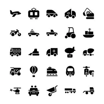 Transport Vector Icons Set Stock Illustration