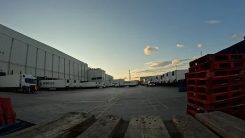 Transport Yard Timelapse Stock Footage 245819352
