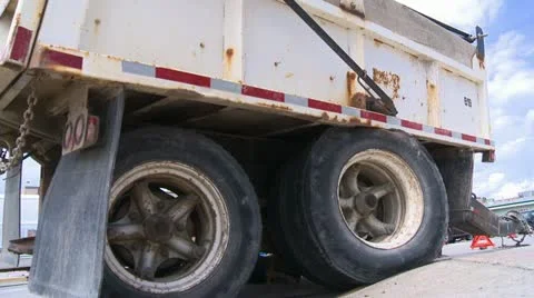Transportation, accident collapsed axle montage Stock Footage