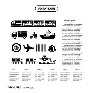 Transportation and  logistics export Illustrazione stock