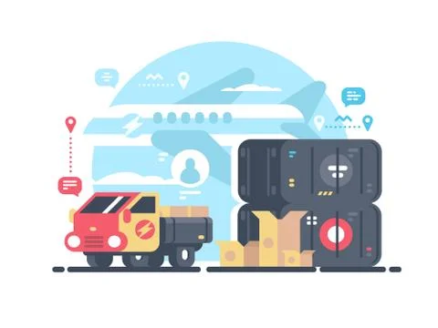 Transportation and logistics Stock Illustration
