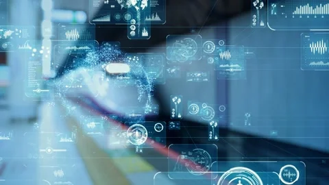Transportation and technology concept. Digital transformation. Stock Footage 148311122