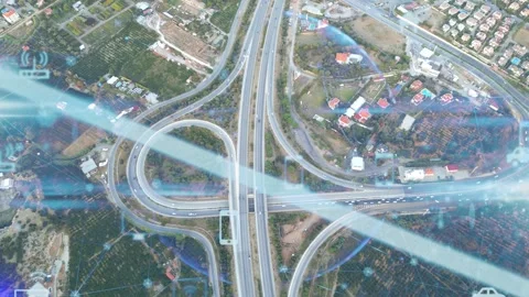 Transportation and technology concept. Intelligent Transport Systems. Mobility Stock Footage 338032589
