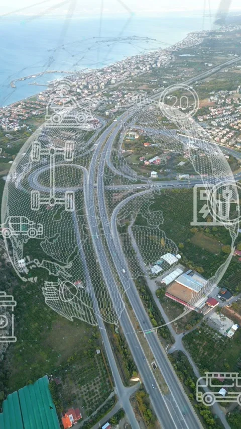 Transportation and technology concept. Intelligent Transport Systems. Mobility Stock Footage 338064084