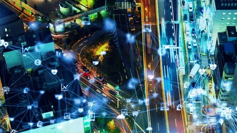 Transportation and technology concept. ITS (Intelligent Transport Systems). Stock Footage 121311245