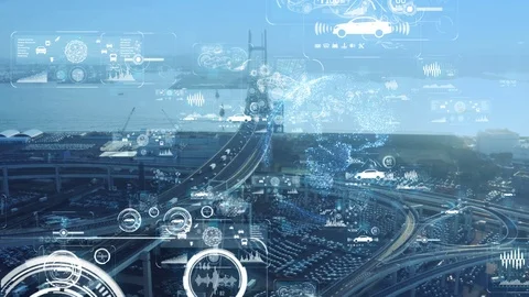 Transportation and technology concept. ITS (Intelligent Transport Systems). Stock Footage 121558078