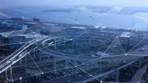 Transportation and technology concept. ITS (Intelligent Transport Systems). Stock Footage 122062603