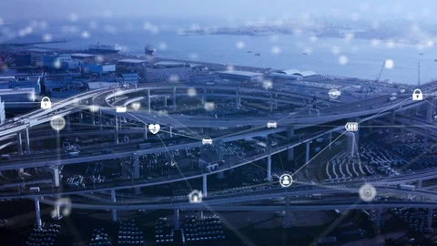 Transportation and technology concept. ITS (Intelligent Transport Systems). Stock Footage 122062719