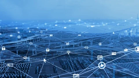 Transportation and technology concept. ITS (Intelligent Transport Systems). Mobi Stock Footage 123287203