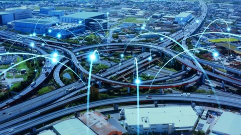 Transportation and technology concept. ITS (Intelligent Transport Systems). Mobi Stock Footage 125016574