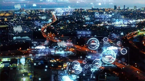 Transportation and technology concept. ITS (Intelligent Transport Systems). Stock Footage 126630706