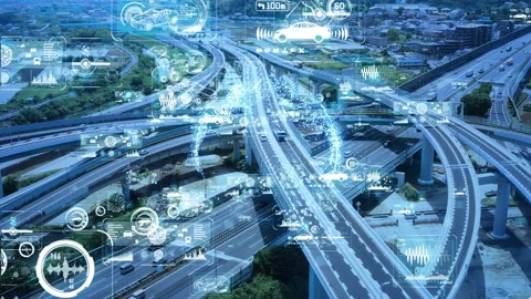 Transportation and technology concept. ITS (Intelligent Transport Systems). Stock-Footage 131933406