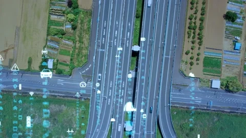 Transportation and technology concept. ITS (Intelligent Transport Systems). Stock-Footage 132018574