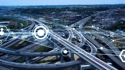 Transportation and technology concept. ITS (Intelligent Transport Systems). Stock Footage 132418442