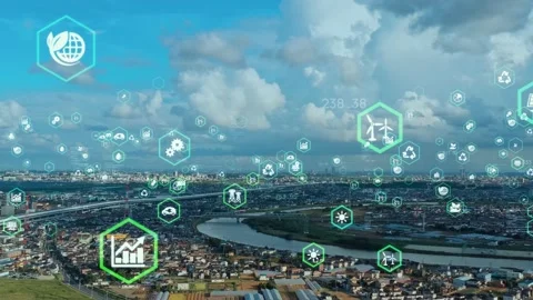 Transportation and technology concept. ITS (Intelligent Transport Systems). Mobi Stock Footage 139429326