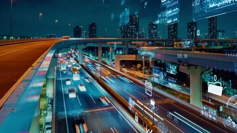 Transportation and technology concept. ITS (Intelligent Transport Systems). Mobi Stock Footage 140555478