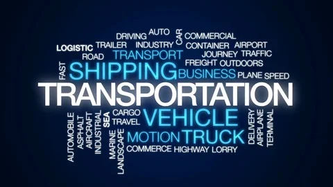 Transportation animated word cloud, text design animation. Stock Footage 78632433