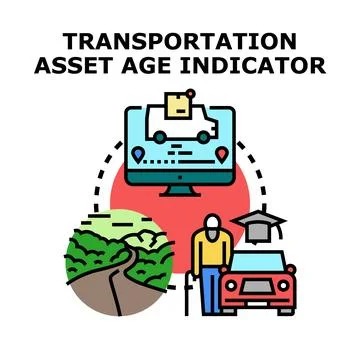 Transportation asset age indicator vector concept Stock Illustration