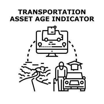 Transportation asset age indicator vector concept Stock Illustration