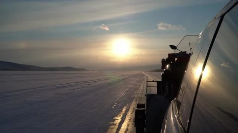 Transportation of an ATV on a trailer. Sunset Stock Footage 172244715