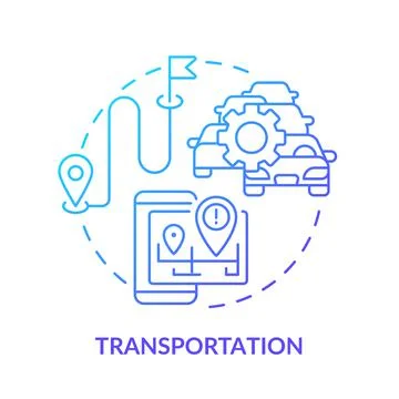 Transportation blue gradient concept icon Stock Illustration