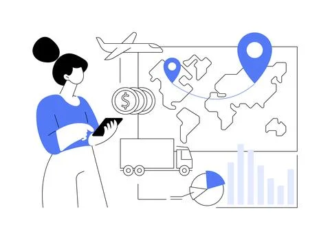 Transportation cost optimization abstract concept vector illustration. Stockillustratie