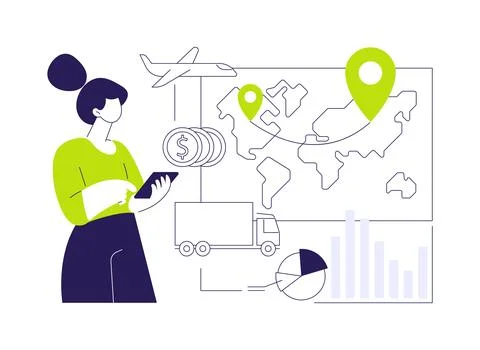 Transportation cost optimization abstract concept vector illustration. Stock Illustration