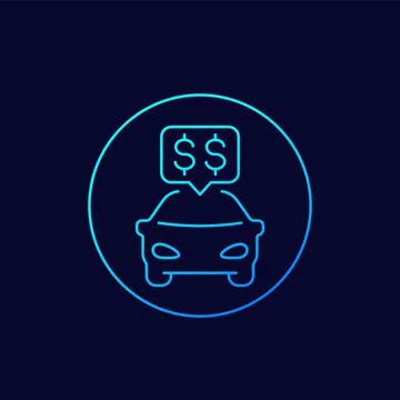 Transportation costs linear icon, vector Stock Illustration