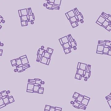 Transportation courier line seamless pattern Stock Illustration