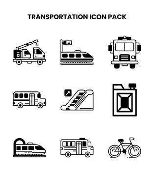 Transportation DuoTone Vector Icons Pack Stock Illustration