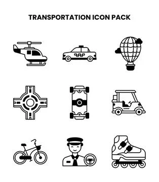 Transportation DuoTone Vector Icons Pack 스톡 일러스트